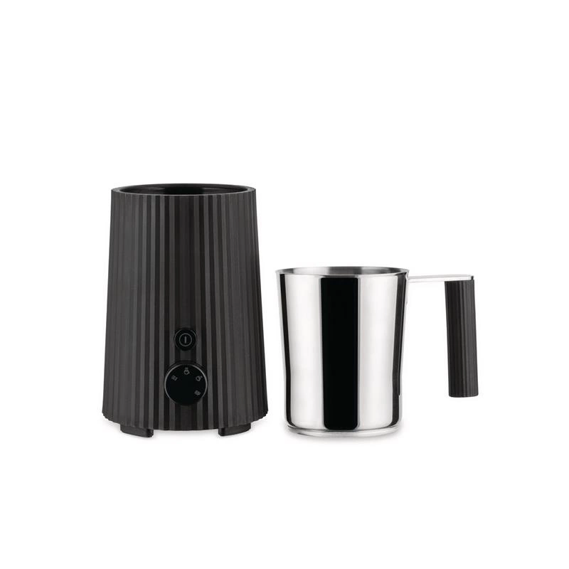 Alessi - spieniacz do mleka, czarny PLISSE