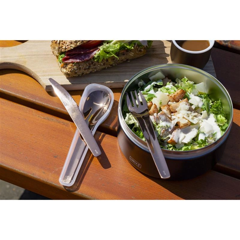 Lurch - zestaw sztućców w etui, 3 el., 18 cm, brązowe To-Go