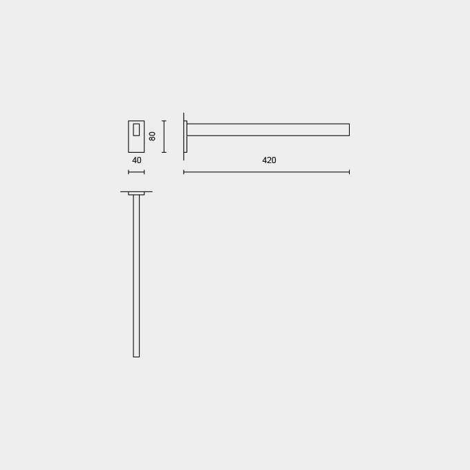 Zack - pojedynczy wieszak na ręcznik stal matowa