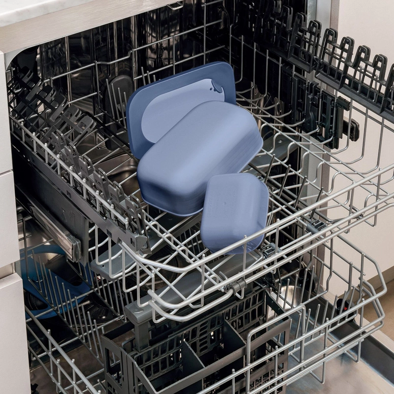 Guzzini - Zestaw lunch box ze sztućcami podróżnymi - niebieski