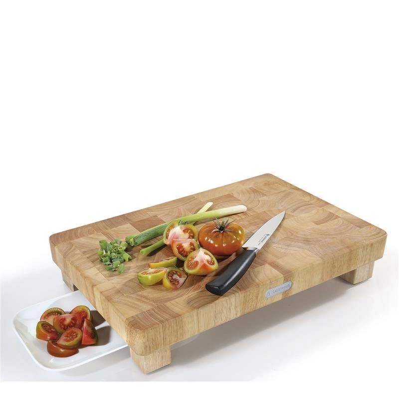 Zassenhaus - blok do krojenia typu end grain, drewno kauczukowca, 45 x 30 x 8,5 cm