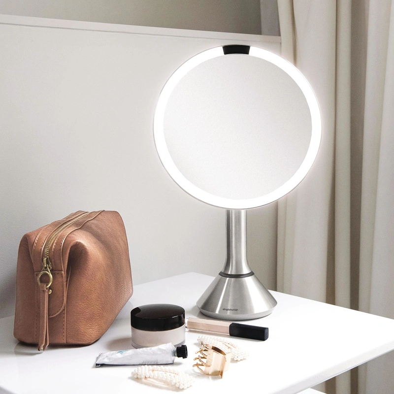 simplehuman - Lustro sensorowe z kontrolą natężenia światła - 20 cm - stal szczot.