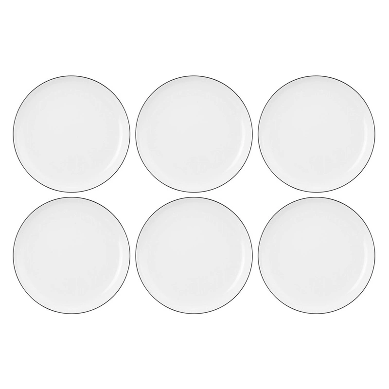 Seltmann - LIDO BLACK LINE Zestaw 6 talerzy obiadowych 17 cm