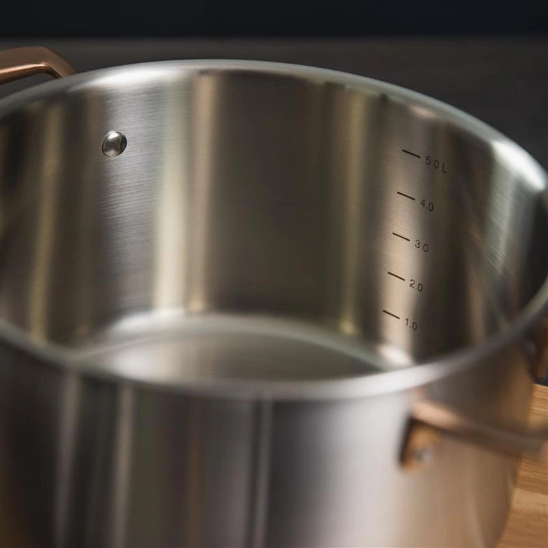 Spring - zestaw garnków, 4 el., stal nierdzewna, uchwyty w kolorze różowego złota GOURMET