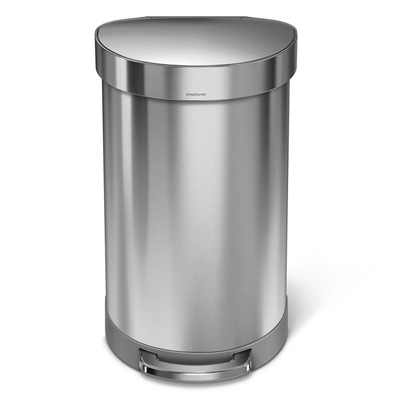 simplehuman - Kosz na śmieci 45L pedałowy półokrągły - stal FPP