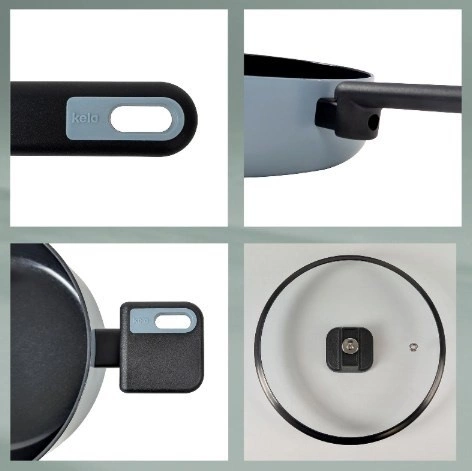 Kela - Zestaw 3 garnków 5el. dymny błękit Mira