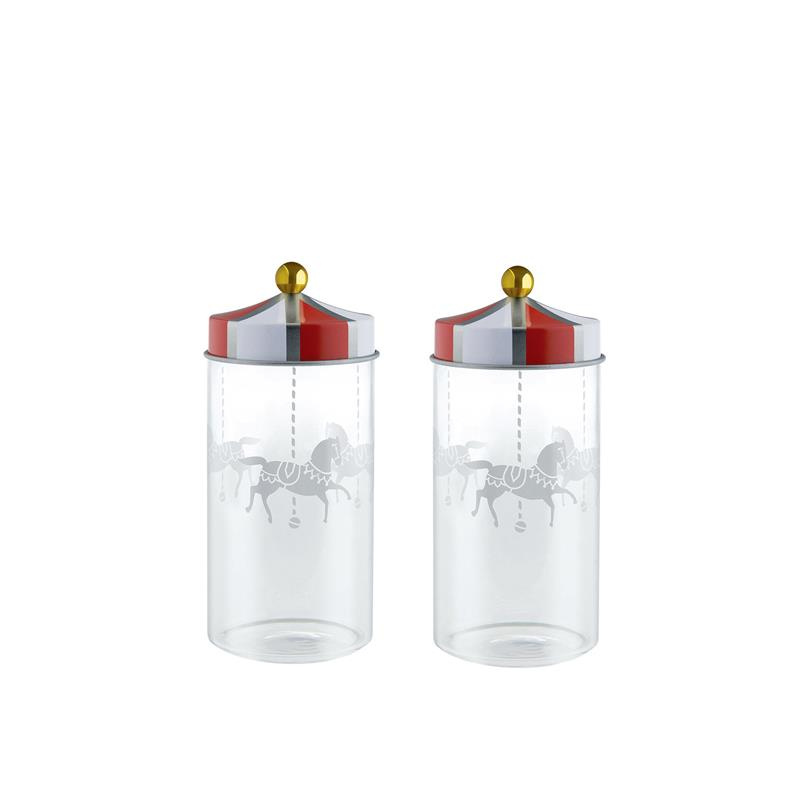 Alessi - Circus- Zestaw dwóch szkanych słoików