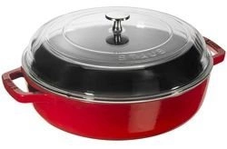 Staub - patelnia żeliwna z pokrywą 26 cm wiśniowa