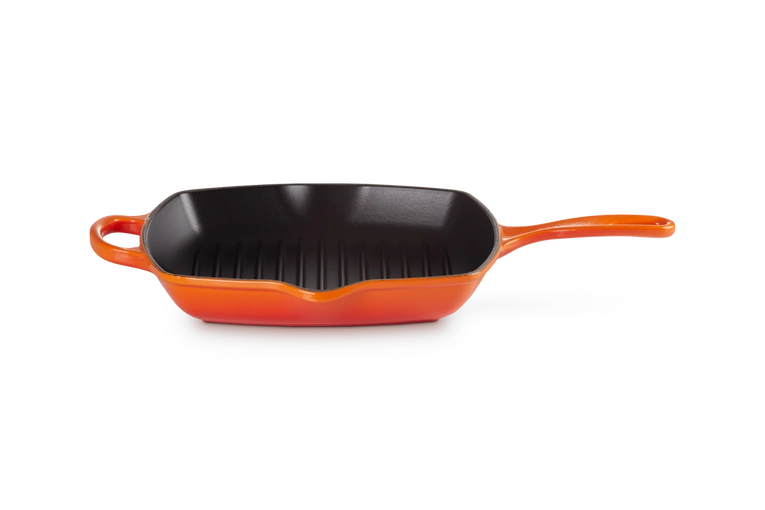Le Creuset - patelnia żeliwna grillowa z dwoma uchwytami 26 cm Płomienna
