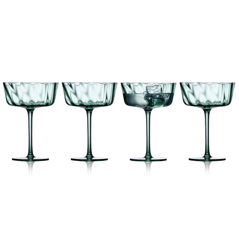 Lyngby Glas - Kieliszki do szampana Vienna 300 ml Green 4 sztuki