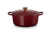Le Creuset brytfanna żeliwna emaliowana Signature okrągła 24 cm 4,2 l garnet