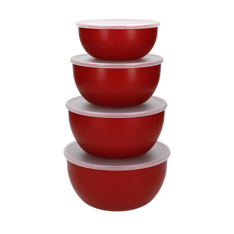 KitchenAid Culinary Tools - zestaw misek z pokrywkami 4 szt Empire Red