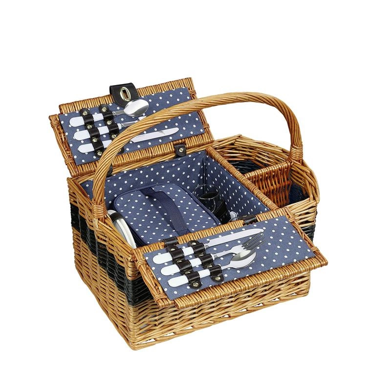 Cilio - wiklinowy kosz piknikowy Cernobbio z wyposażeniem 2 osoby