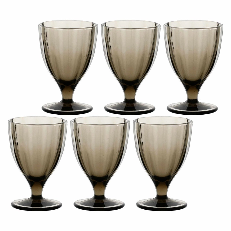 Rose&Tulipani - zestaw 6 kieliszków 300 ml szary Amami