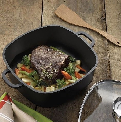 Kela - Naczynie kwadratowe 6l+pokrywa szklana Kerros