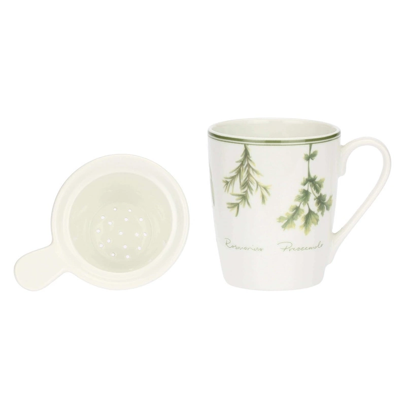 La Porcellana Bianca - Kubek z ceramicznym zaparzacze i pokrywką 350 ml