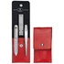 Zwilling - zestaw do manicure - czerwone skórzane etui, 3 elementy Twinox