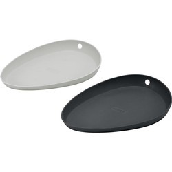 Lurch - podstawki pod łyżki, 2 szt., silikon, 18 x 13 cm, szare