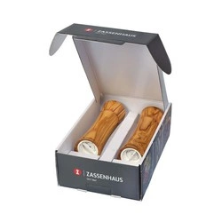 Zassenhaus - zestaw 2 młynków do soli i pieprzu z drewna oliwnego 18 cm Frankfurt