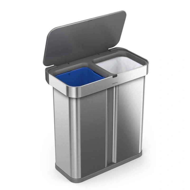 simplehuman - Kosz na śmieci 58L LINER POCKET RECYCLER - sensor