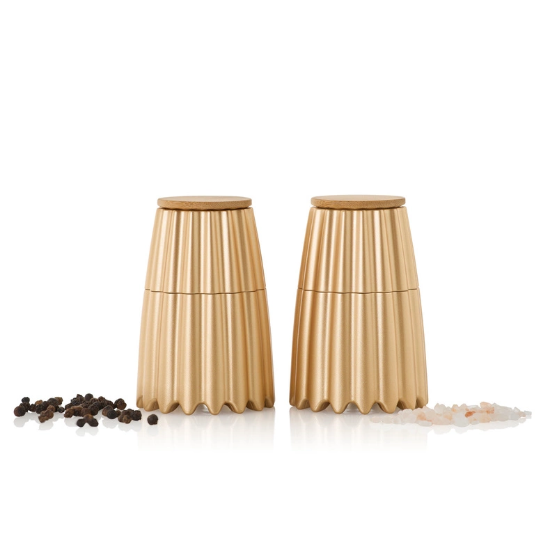 AdHoc - Magnetyczny zestaw młynków do pieprzu i soli MagTwo złoty