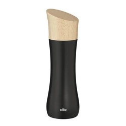 Cilio - młynek do soli lub pieprzu, drewno kauczukowca, śred. 5 x 17 cm, czarny Liguria