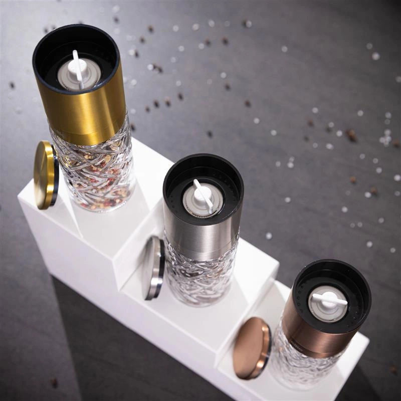 Cilio - młynek do soli lub pieprzu, szkło/stal nierdzewna, śred. 5,5 x 16 cm, kolor miedziany Cristallo