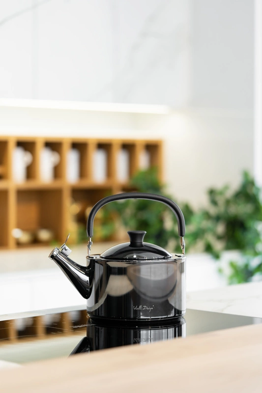 Vialli Design - Czajnik 1,5l z gwizdkiem Diamante grafitowy polerowany