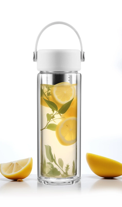 Vialli Design - Butelka z podwójną ścianką i zaparzaczem Fuori 350 ml biała