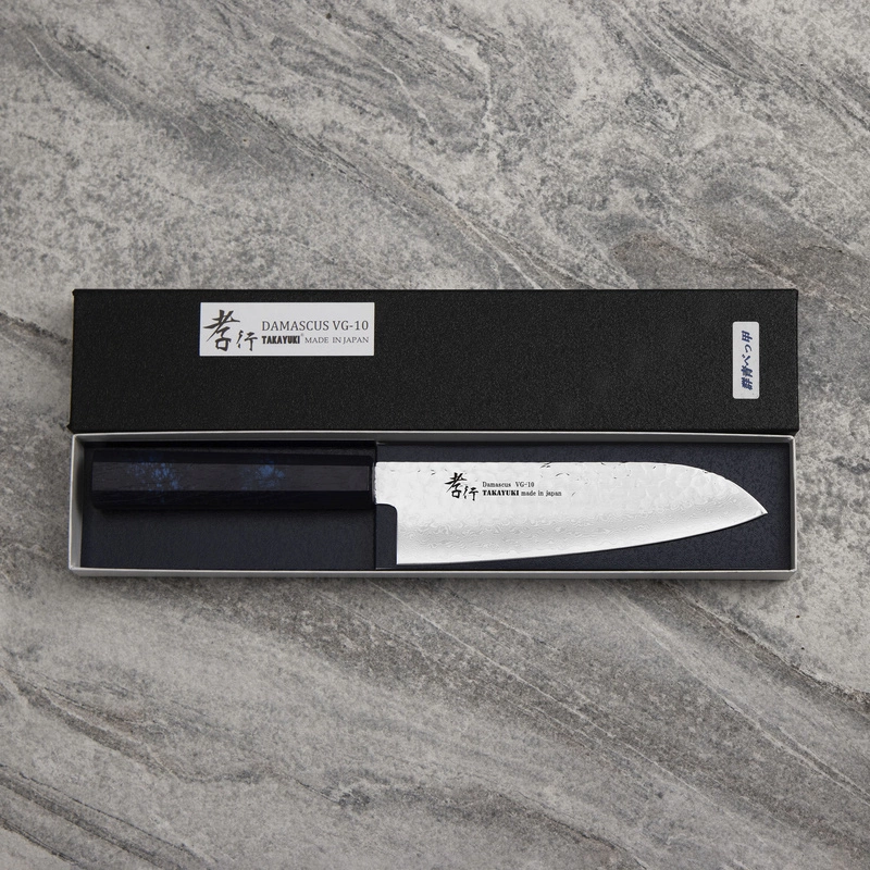 Sakai Takayuki - Nanairo VG-10 Blue Nóż Santoku 17 cm