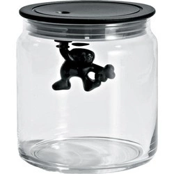 A di Alessi - pojemnik kuchenny, czarna pokrywka; 0,7 l GIANNI