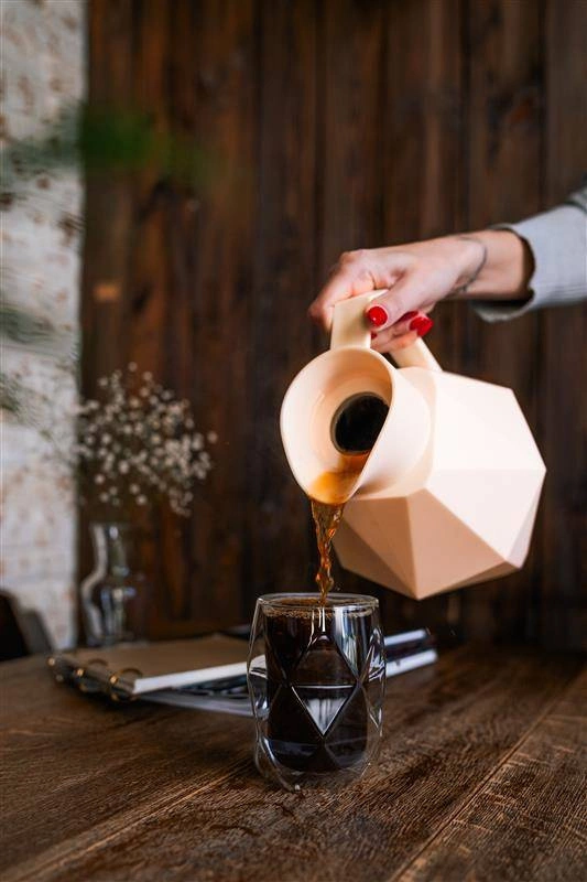 Vialli Design - Termos z wkładem szklanym 1L GEO kremowy