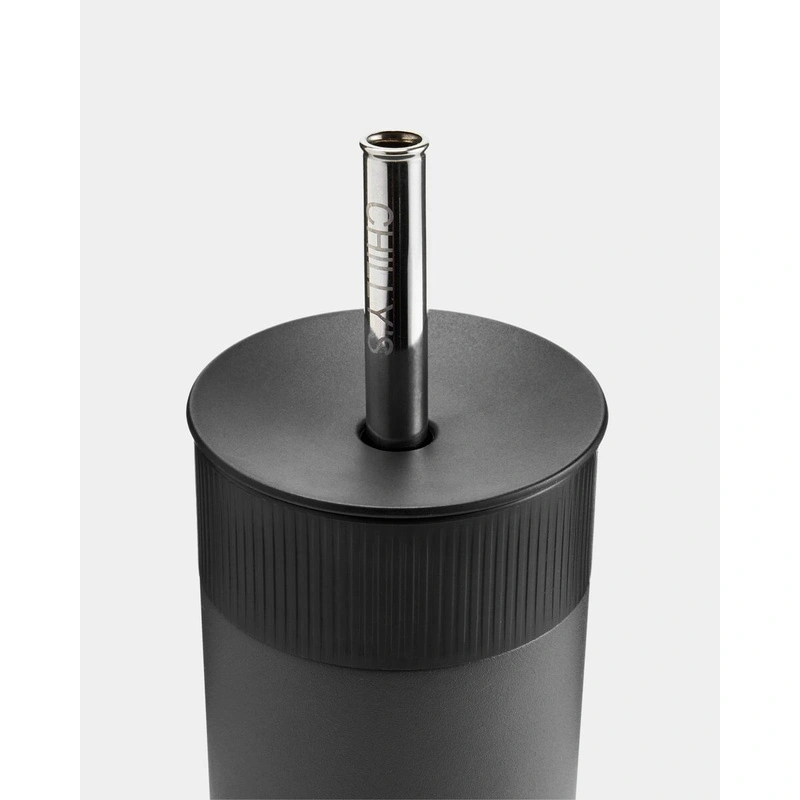 Chilly's Bottles - Termiczny kubek 2w1 ze słomką | 500ml | Czarny