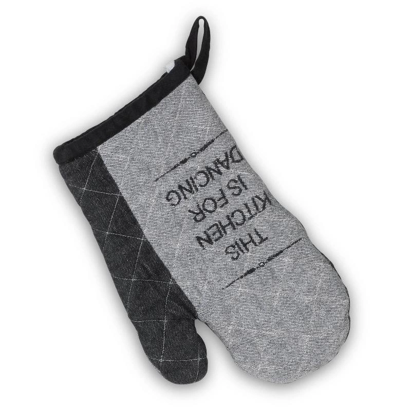 Kela - rękawica kuchenna, 100% bawełna, 28 x 18 cm, czarno-biała Gianna