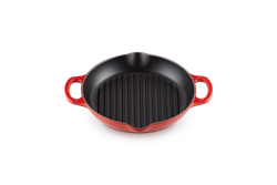 Le Creuset - patelnia żeliwna grillowa 25 cm Wiśniowa