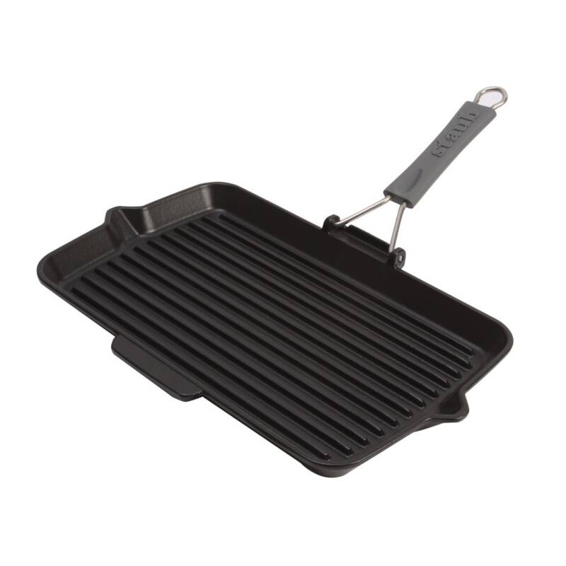 Staub - patelnia grillowa żeliwna prostokątna czarna 34 cm x 21 cm
