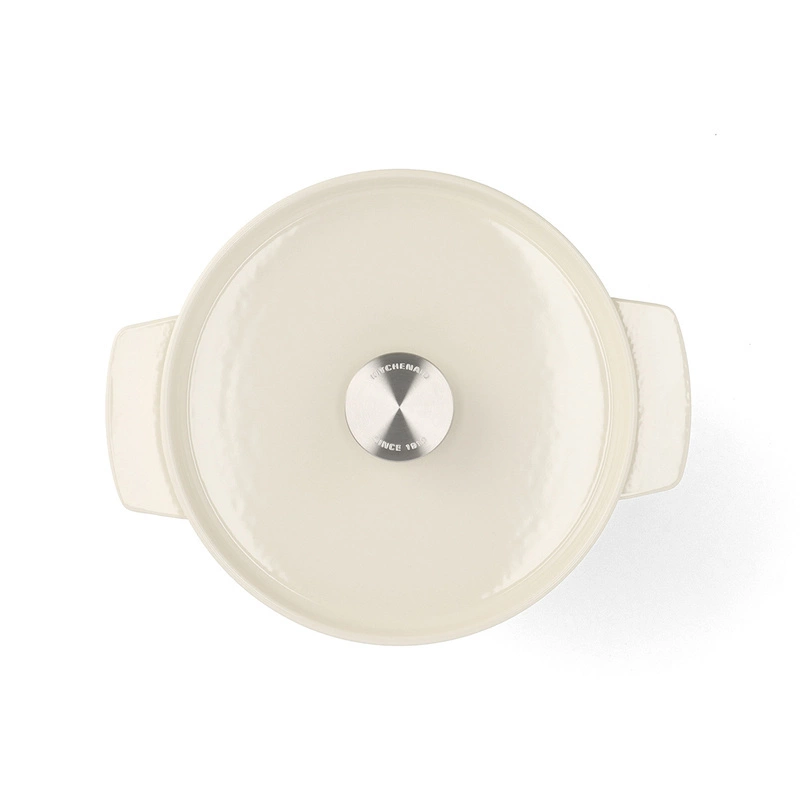 KitchenAid - garnek żeliwny z pokrywką 3,3L Almond Cream