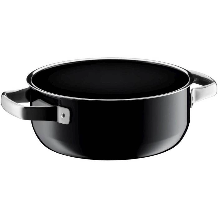 WMF - Garnek niski z pokrywką 20 cm czarny Fusiontec