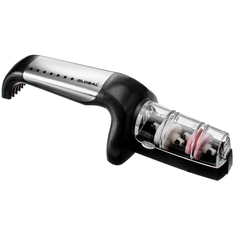 Global - Ceramiczna ostrzałka wodna do noży stalowo-czarna