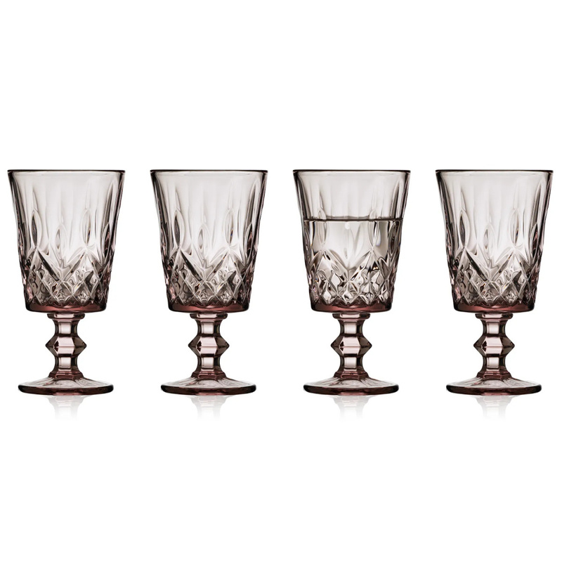 Lyngby Glas - Kieliszki do wina Sorrento 290 ml 4 sztuki różowe