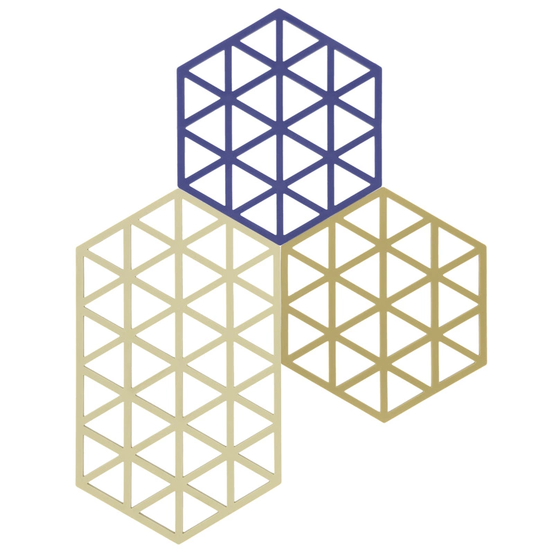 Zone Denmark - Podkładki pod naczynia 3 szt. Triangles Khaki/Sand/Indigo