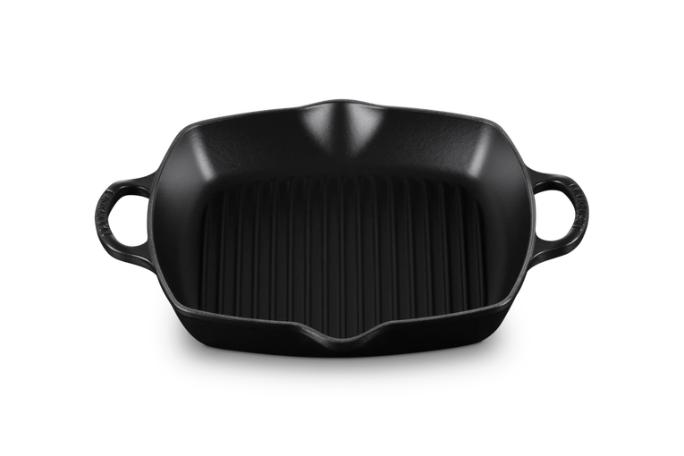 Le Creuset - patelnia żeliwna grillowa z dwoma uchwytami 30 cm Czarny Mat