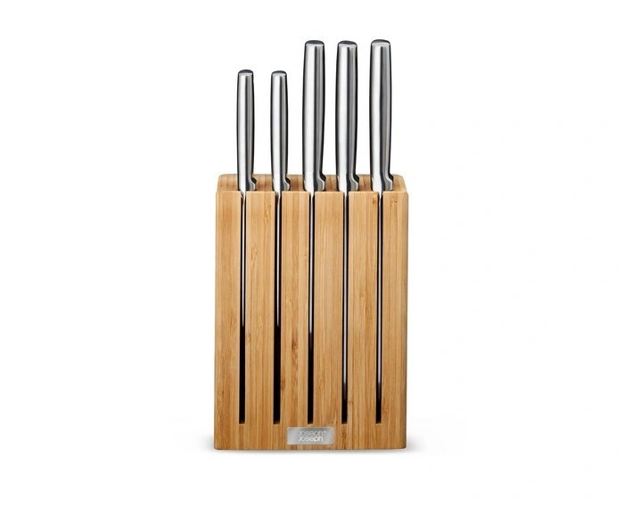 Joseph Joseph - Zestaw 5 noży w bloku bambusowym, Elevate Steel