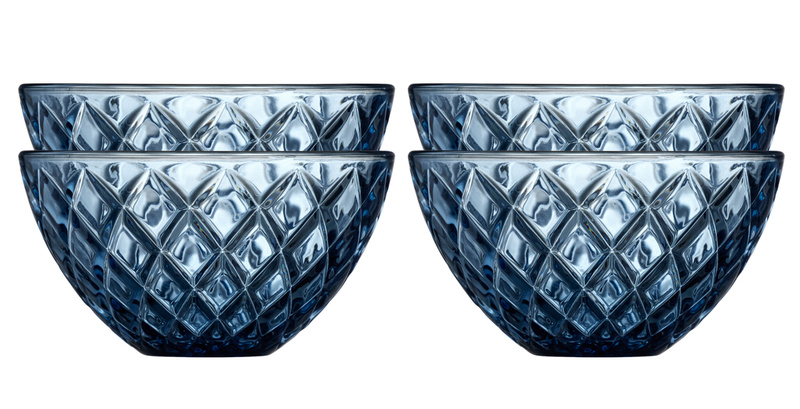 Lyngby Glas - Miska Sorrento 12 cm 4 sztuki niebieska