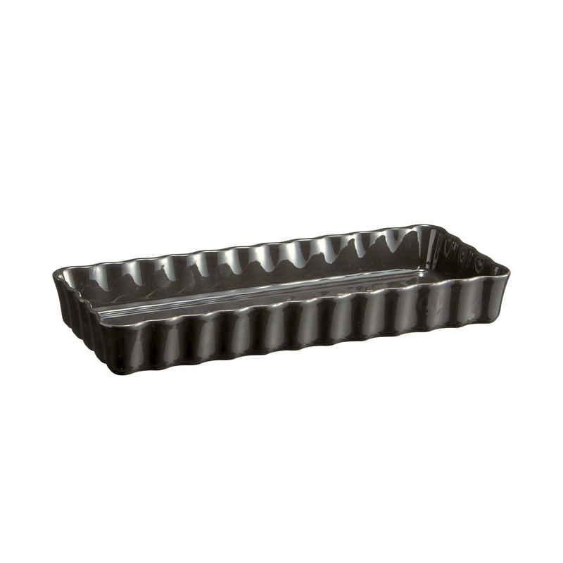 Emile Henry - Prostokątne naczynie do tarty- 36x15x5cm - czarny