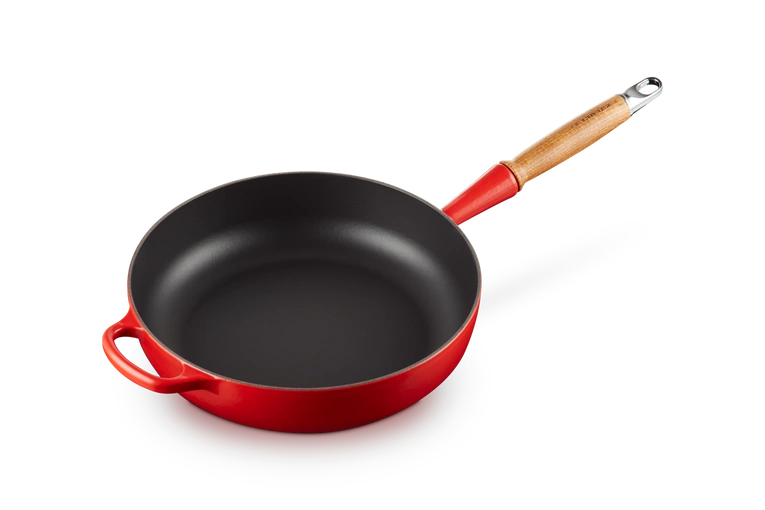 Le Creuset - głęboka patelnia żeliwna wiśniowa Sauté 28 cm