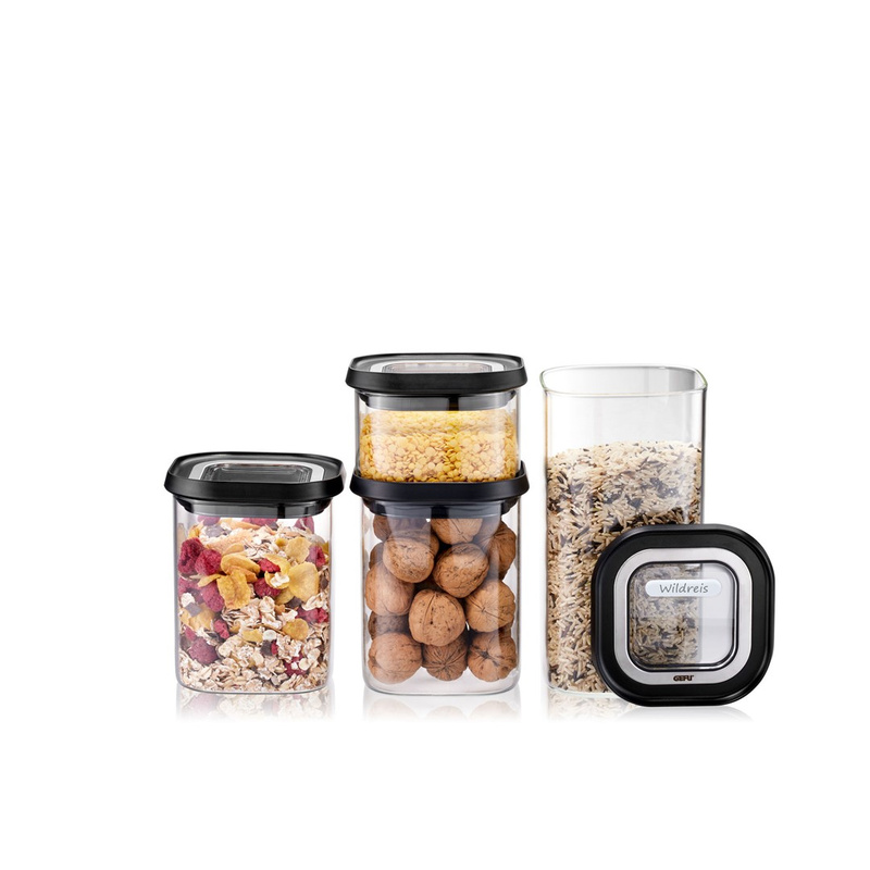 GEFU - zestaw 4 szklanych pojemników PANTRY