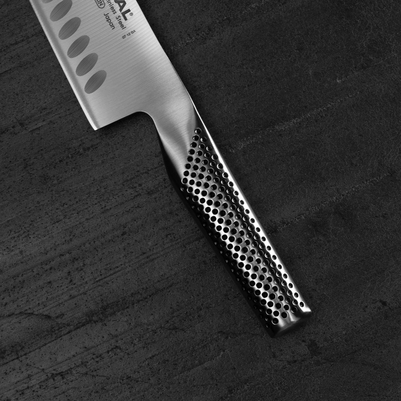 Global - Nóż Santoku żłobiony 18 cm G-80