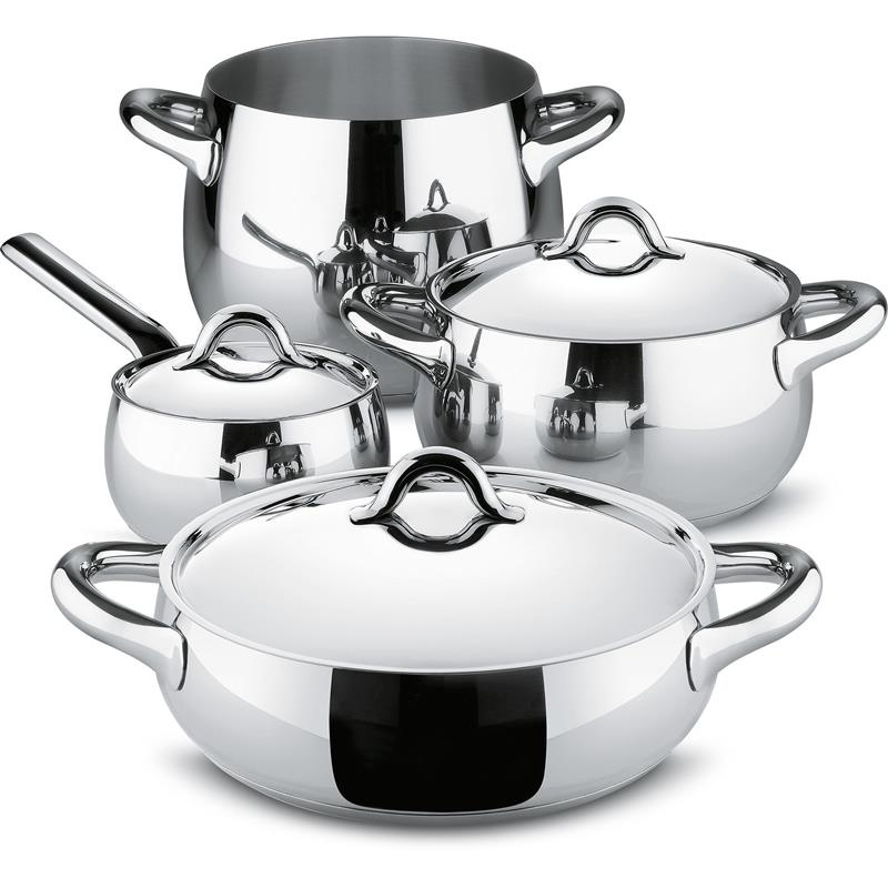 Alessi - zestaw garnków, polerowane, 7 elementów MAMI