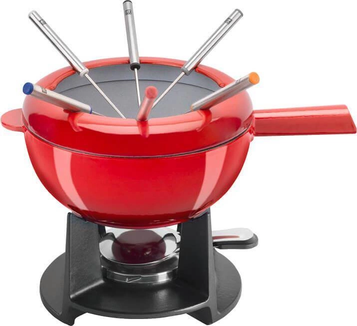 Zwilling - zestaw do fondue 20 cm czerwony żeliwo emaliowane